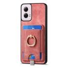 For Motorola Moto G Power 2024 5G Retro Splitable Magnetic Card Bag Leather Phone Case(Pink) - 2