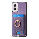 For Motorola Moto G Power 2024 5G Retro Splitable Magnetic Card Bag Leather Phone Case(Purple) - 2