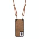For Motorola Moto G Power 2024 5G Vintage Leather PC Back Cover Phone Case with Crossbody Strap(Brown) - 3