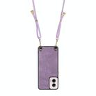 For Motorola Moto G Power 2024 5G Vintage Leather PC Back Cover Phone Case with Crossbody Strap(Purple) - 3