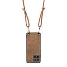 For Motorola Moto G15 Vintage Leather PC Back Cover Phone Case with Crossbody Strap(Brown) - 3