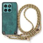 For Motorola Edge 60 Fusion Vintage Leather PC Back Cover Phone Case with Crossbody Strap(Green) - 2