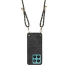 For Motorola Edge 60 Fusion Vintage Leather PC Back Cover Phone Case with Crossbody Strap(Black) - 3