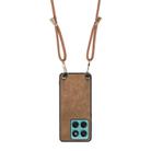 For Motorola Edge 60 Fusion Vintage Leather PC Back Cover Phone Case with Crossbody Strap(Brown) - 3
