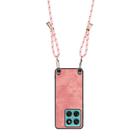 For Motorola Edge 60 Fusion Vintage Leather PC Back Cover Phone Case with Crossbody Strap(Pink) - 3