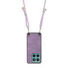 For Motorola Edge 60 / 60s Vintage Leather PC Back Cover Phone Case with Crossbody Strap(Purple) - 3