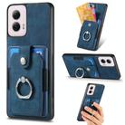 For Motorola Moto G Power 2024 5G Retro Skin-feel Ring Card Wallet Phone Case(Blue) - 1