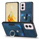 For Motorola Moto G Power 2024 5G Retro Skin-feel Ring Card Wallet Phone Case(Blue) - 2