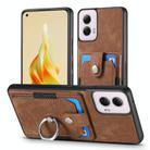 For Motorola Moto G Power 2024 5G Retro Skin-feel Ring Card Wallet Phone Case(Brown) - 2