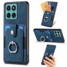 For Motorola Moto Edge 60 Fusion Retro Skin-feel Ring Card Wallet Phone Case(Blue) - 1