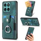 For Motorola Moto Edge 60 Fusion Retro Skin-feel Ring Card Wallet Phone Case(Green) - 1