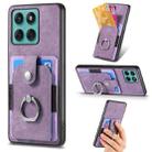 For Motorola Moto Edge 60 Fusion Retro Skin-feel Ring Card Wallet Phone Case(Purple) - 1