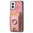 For Motorola Moto G Power 5G 2024 Retro Splitable Magnetic Stand Card Bag Leather Phone Case(Pink) - 2