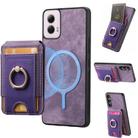 For Motorola Moto G Power 5G 2024 Retro Splitable Magnetic Stand Card Bag Leather Phone Case(Purple) - 1