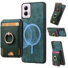 For Motorola Moto G Power 5G 2024 Retro Splitable Magnetic Stand Card Bag Leather Phone Case(Green) - 1