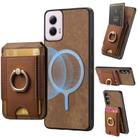 For Motorola Moto G Power 5G 2024 Retro Splitable Magnetic Stand Card Bag Leather Phone Case(Brown) - 1