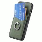 For Motorola Moto G Power 5G 2024 Carbon Fiber Card Wallet Ring Phone Case(Green) - 3