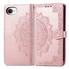For iPhone 16e Mandala Flower Embossed Leather Phone Case(Rose Gold) - 2