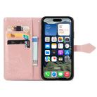 For iPhone 16e Mandala Flower Embossed Leather Phone Case(Rose Gold) - 3