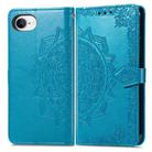 For iPhone 16e Mandala Flower Embossed Leather Phone Case(Blue) - 2