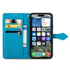 For iPhone 16e Mandala Flower Embossed Leather Phone Case(Blue) - 3