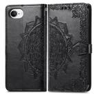 For iPhone 16e Mandala Flower Embossed Leather Phone Case(Black) - 2