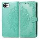 For iPhone 16e Mandala Flower Embossed Leather Phone Case(Green) - 2