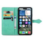 For iPhone 16e Mandala Flower Embossed Leather Phone Case(Green) - 3