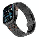 For Apple Watch 46mm / 49mm / 45mm / 44mm Stainless Steel Iron Man Butterfly Buckle Metal Watch Band(Black) - 1