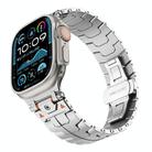 For Apple Watch 42mm / 41mm / 40mm / 38mm Stainless Steel Iron Man Butterfly Buckle Metal Watch Band(Silver) - 1