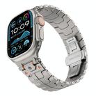 For Apple Watch 42mm / 41mm / 40mm / 38mm Stainless Steel Iron Man Butterfly Buckle Metal Watch Band(Titanium Color) - 1