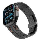 For Apple Watch 42mm / 41mm / 40mm / 38mm Stainless Steel Iron Man Butterfly Buckle Metal Watch Band(Black) - 1