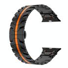 For Apple Watch 42mm / 41mm / 40mm / 38mm Stainless Steel Iron Man Butterfly Buckle Metal Watch Band(Black Orange) - 3