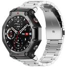 For Amazfit T-REX 3 Three Beads Stainless Steel Metal Watch Band(Silver) - 1