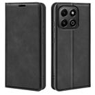 For Honor X6b Retro-skin Magnetic Suction Leather Phone Case(Black) - 1