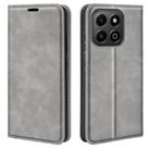 For Honor X6b Retro-skin Magnetic Suction Leather Phone Case(Grey) - 1