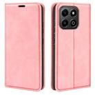 For Honor X6b Retro-skin Magnetic Suction Leather Phone Case(Pink) - 1