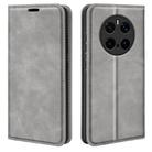 For Honor Magic7 5G Retro-skin Magnetic Suction Leather Phone Case(Grey) - 1