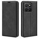 For Honor X8c Retro-skin Magnetic Suction Leather Phone Case(Black) - 1