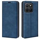 For Honor X8c Retro-skin Magnetic Suction Leather Phone Case(Dark Blue) - 1