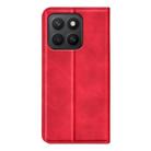 For Honor X8c Retro-skin Magnetic Suction Leather Phone Case(Red) - 3
