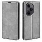For Honor 400 Pro Global 160.8mm Retro-skin Magnetic Suction Leather Phone Case(Grey) - 1