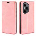 For Honor 400 Pro Global 160.8mm Retro-skin Magnetic Suction Leather Phone Case(Pink) - 1