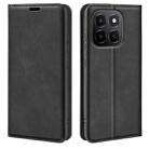 For Honor X6c Retro-skin Magnetic Suction Leather Phone Case(Black) - 1