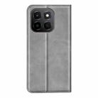 For Honor X6c Retro-skin Magnetic Suction Leather Phone Case(Grey) - 3