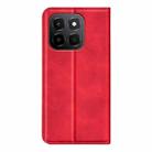 For Honor X6c Retro-skin Magnetic Suction Leather Phone Case(Red) - 3