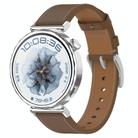 For Huawei Watch GT5 Pro 42mm Press Button 18mm Leather Watch Band(Brown) - 1