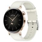 For Huawei Watch GT 3 42mm Press Button 20mm Leather Watch Band(White) - 1