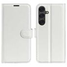For Samsung Galaxy S25+ 5G Litchi Texture Horizontal Flip Leather Phone Case with Holder(White) - 1
