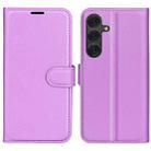For Samsung Galaxy S25+ 5G Litchi Texture Horizontal Flip Leather Phone Case with Holder(Purple) - 1
